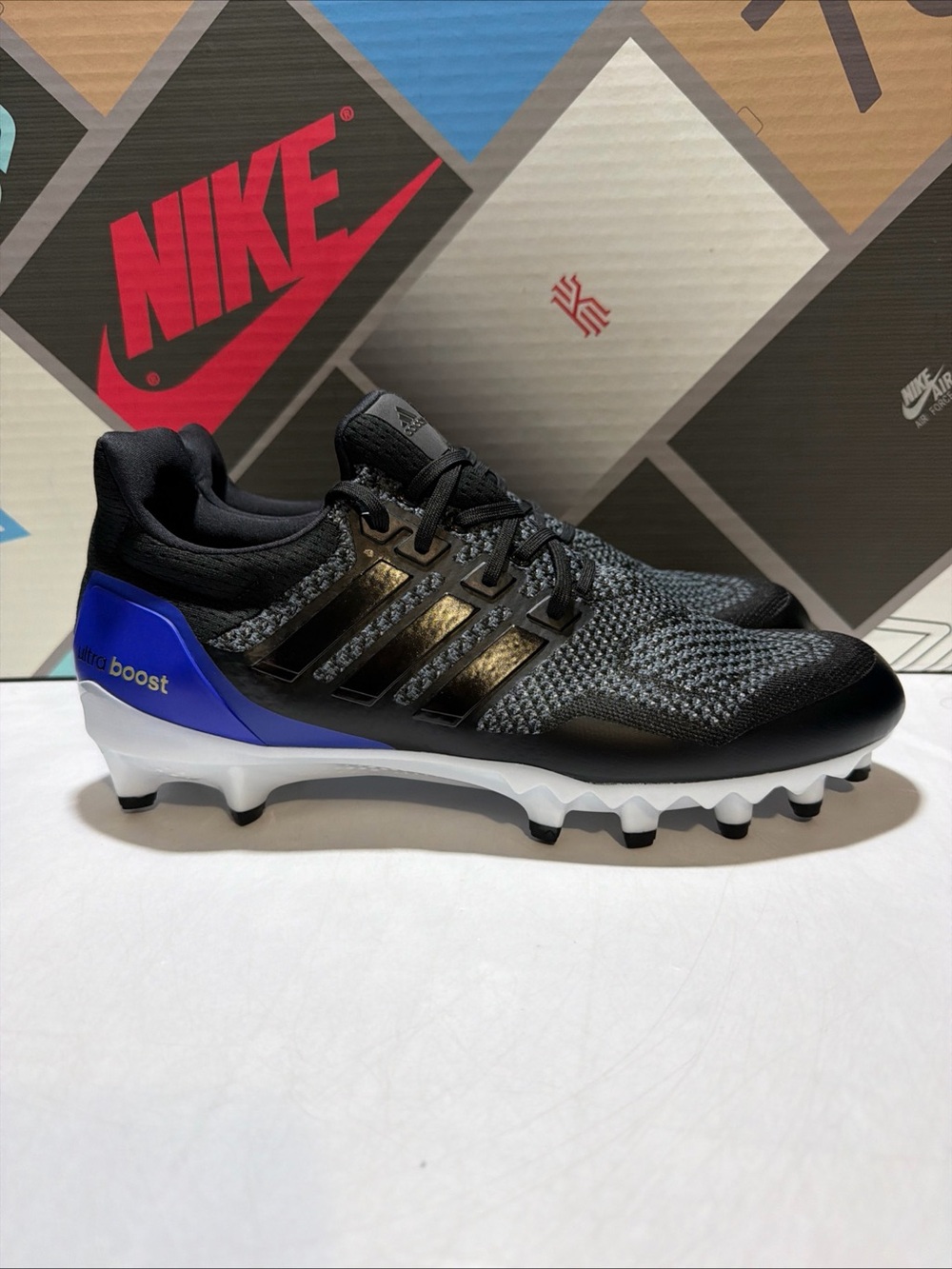 Adidas UltraBoost OG Football Cleats Black Blue JP7410 Men’s Size 12 NWT